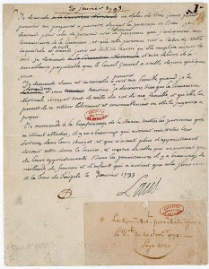 Requête manuscrite de Louis XVI en date du 20 janvier 1793