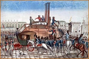 Exécution de Louis XVI sur l’actuelle Place de la Concorde à Paris le 21 janvier 1793