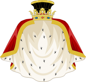 Ornements extérieurs du Président à mortier, appellation qui doit tout à la toque noire de velours le « mortier », laquelle est rehaussée de deux galons