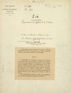 Loi du 9 décembre 1905 relative à la séparation des Églises et de l’État