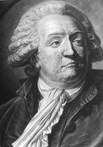 Portrait de Mirabeau mettant clairement au jour les cicatrices qui inondent alors son visage