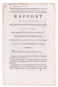 Rapport de Robespierre sur le Gouvernement révolutionnaire du 26 décembre 1793