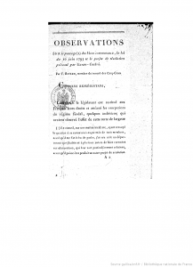 Observations sur la loi du 10 juin 1793