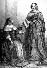 Anne d’Autriche (1601-1666) et le Cardinal Jules Mazarin (1602-1661) chargés de la régence à la mort de Louis XIII
