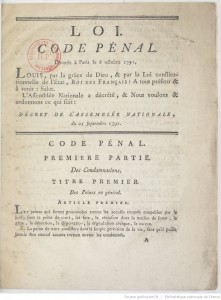 Code pénal de 1791