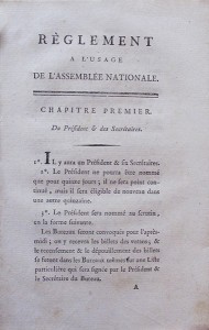 Le 29 juillet 1789 l'Assemblée nationale constituante se donne un règlement