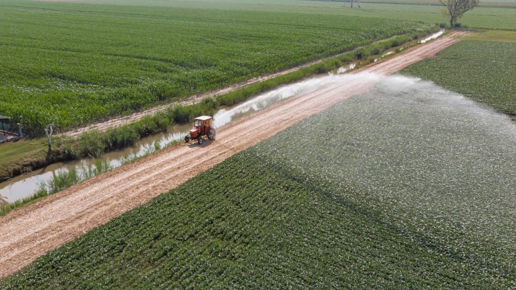 tractor, fields, crops