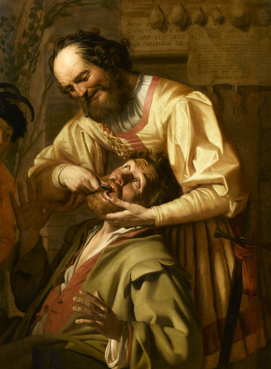 Gerrit Van Honthorst L'Arracheur de dents. Détail